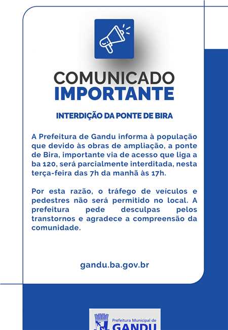 COMUNICADO PONTE DE BIRA 